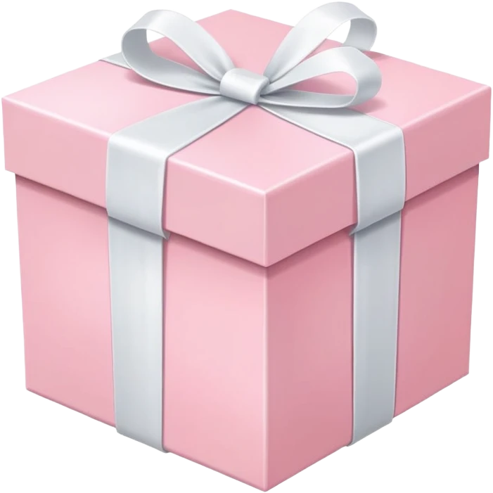 pastel pink gift box with white ribbon, soft pink color emoji