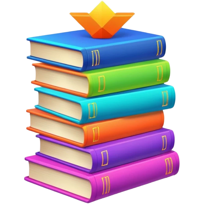 glowing neon stack of books emoji