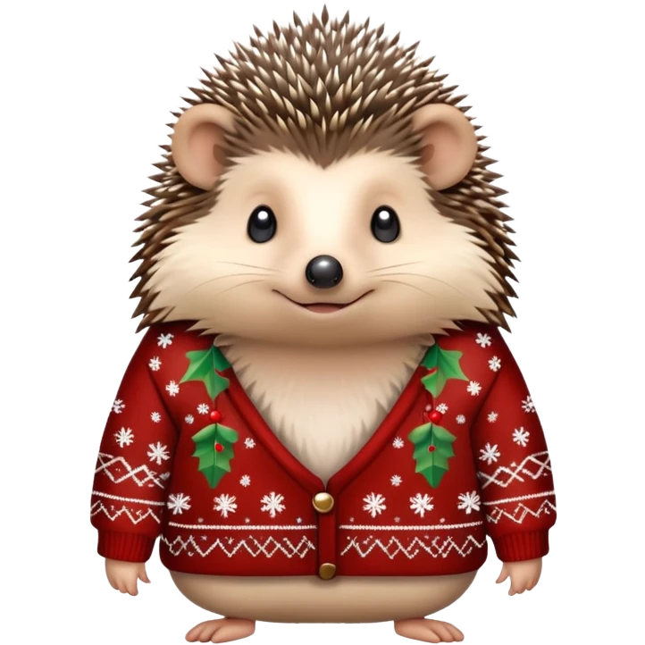 hedgehog wearing christmas jumper emoji