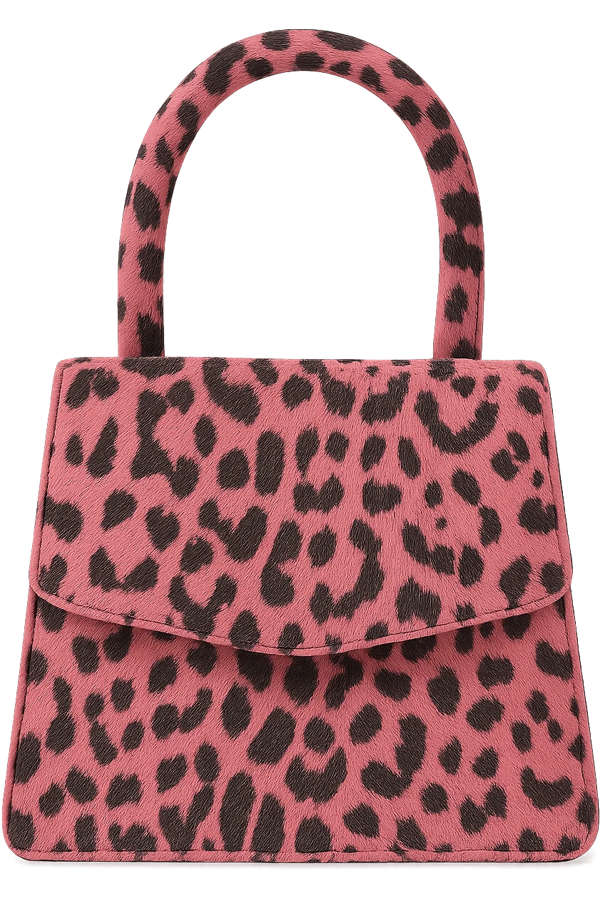 Pink leopard bag, remove background emoji