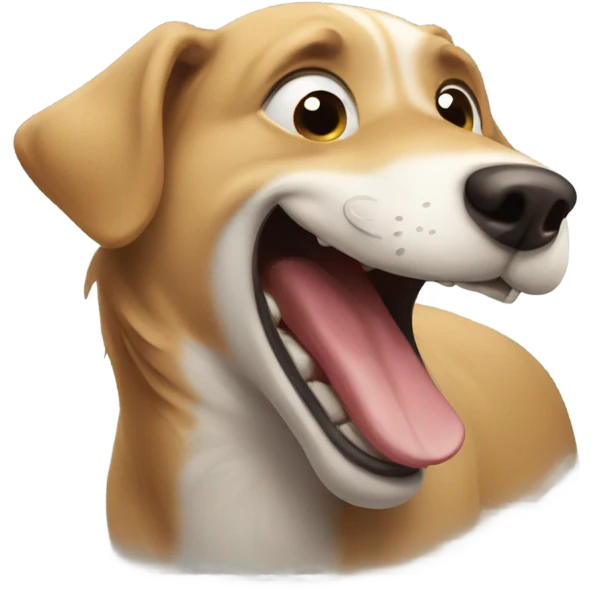 Dog laughing emoji
