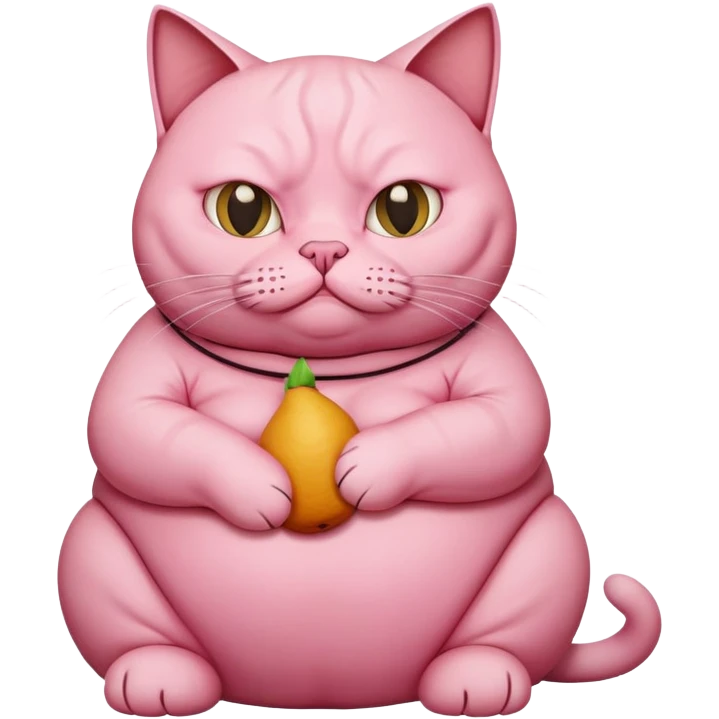 Fat bald cat emoji