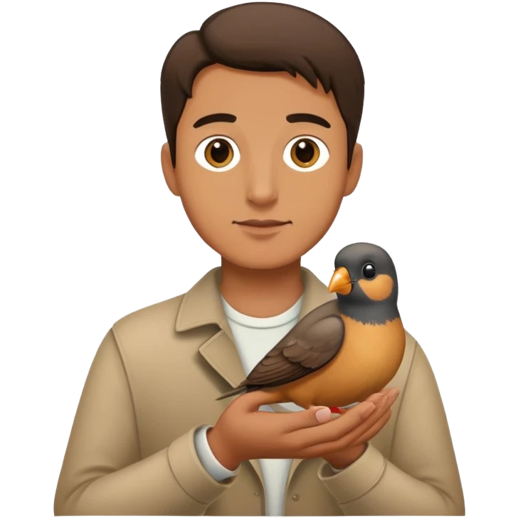 Man with bird emoji