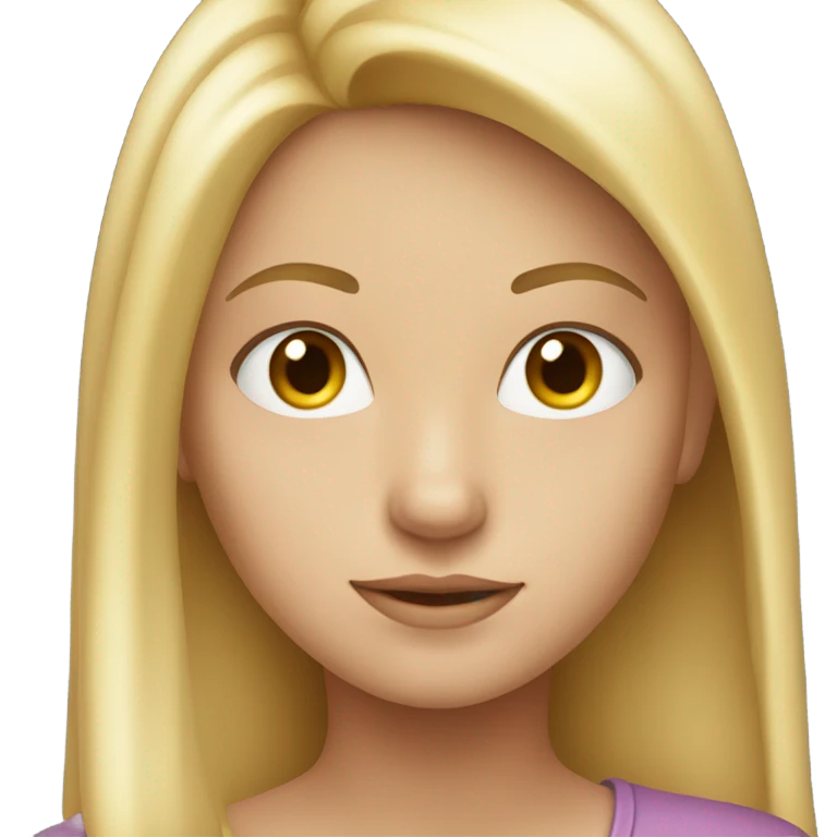 blonde girl gazing at viewer emoji