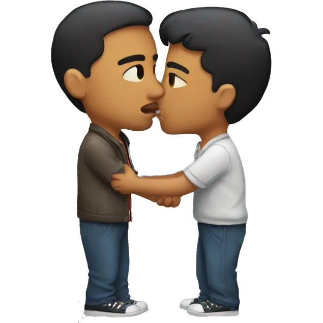 two guys kissing emoji