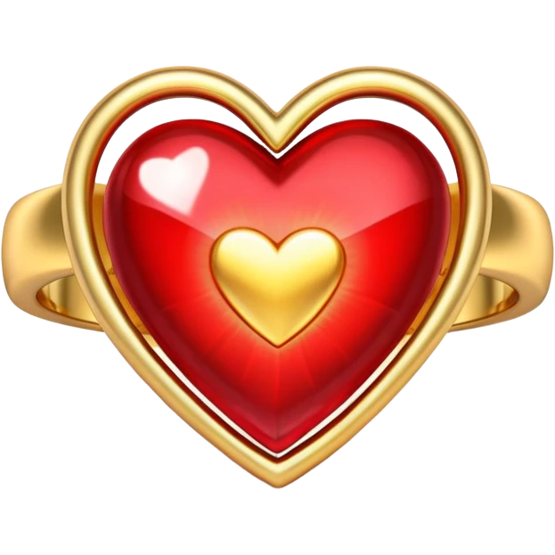 Corazón rojo con anillo emoji