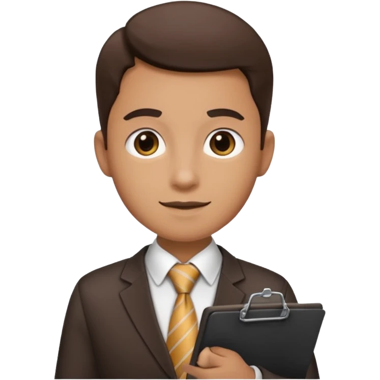 Manager + clipboard + tie, Cafe staff. emoji