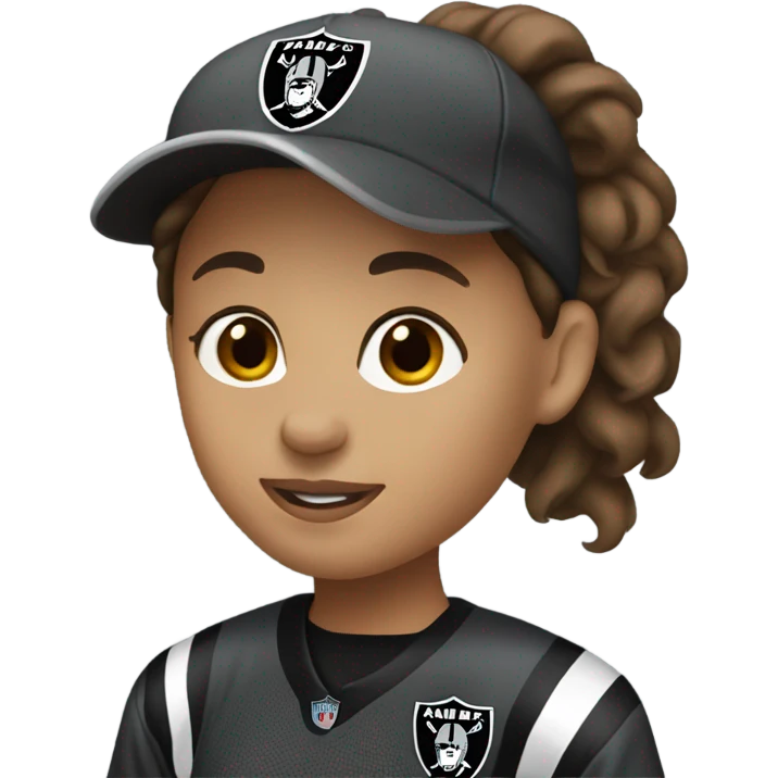 Raiders fan female with brown hair  emoji