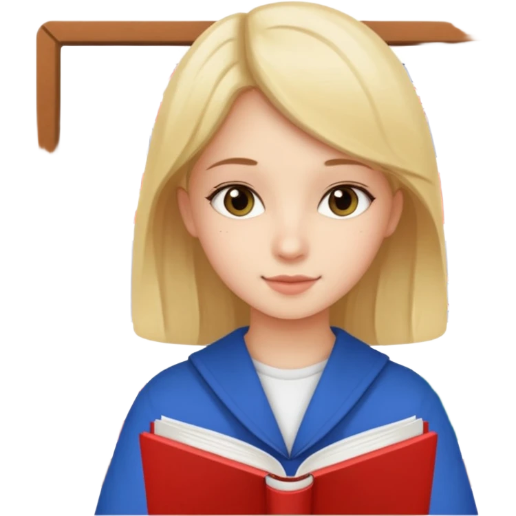 Девушка, которая готовится к IELTS с книгами от Cambridge IELTS 19 emoji