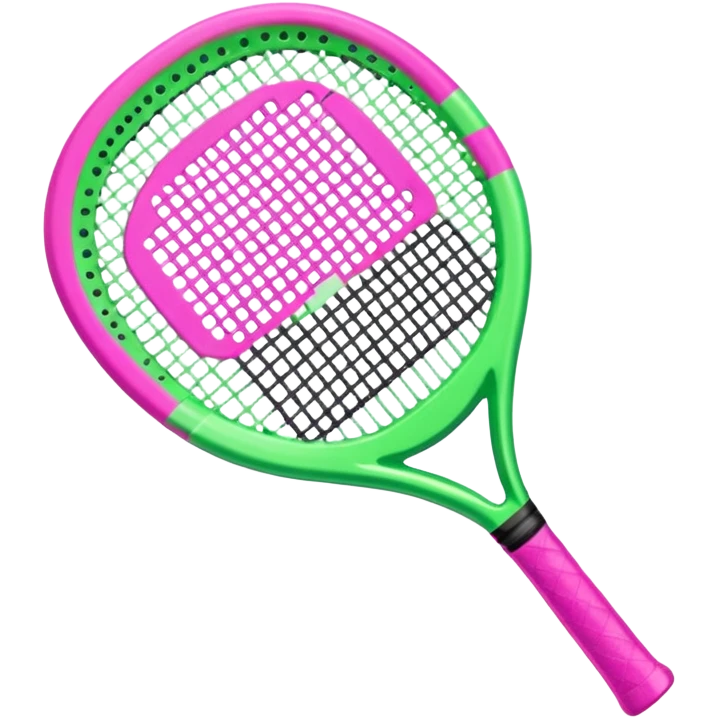 green padel racquet with pink P in the middle emoji