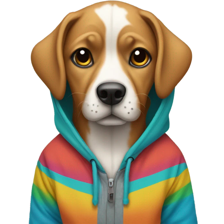 Dog wearing a hoody emoji