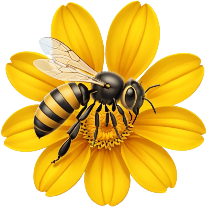 Flower with a bee emoji