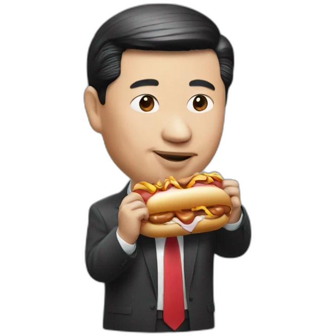 President Xi eating hotdog emoji