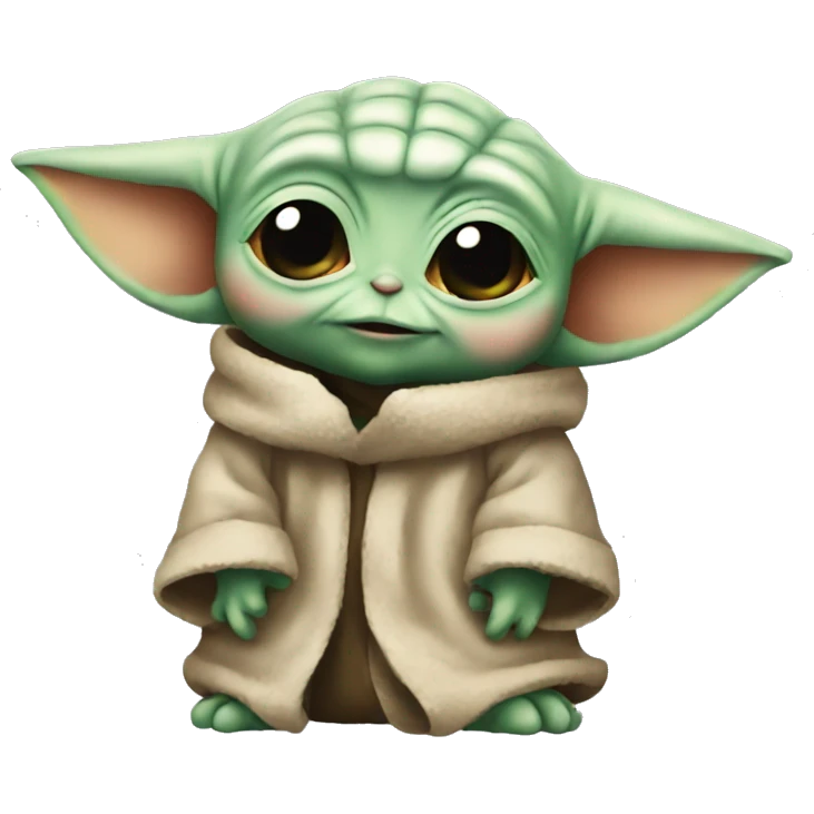 baby yoda with a heart emoji