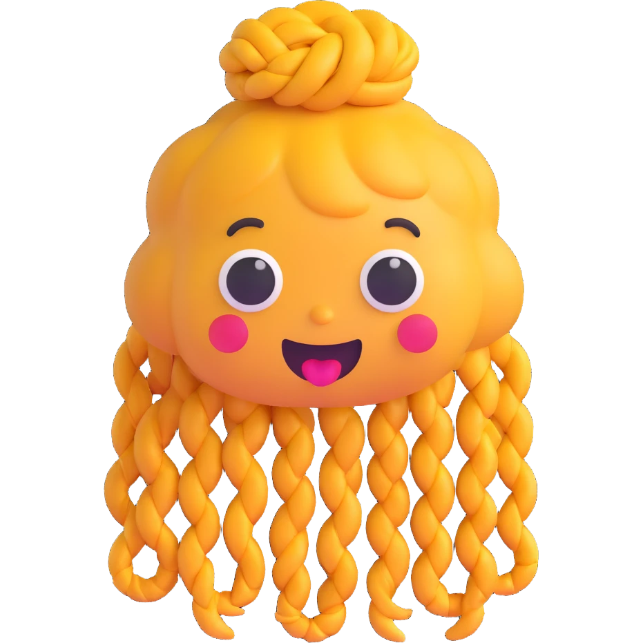 poo emoji with braids emoji