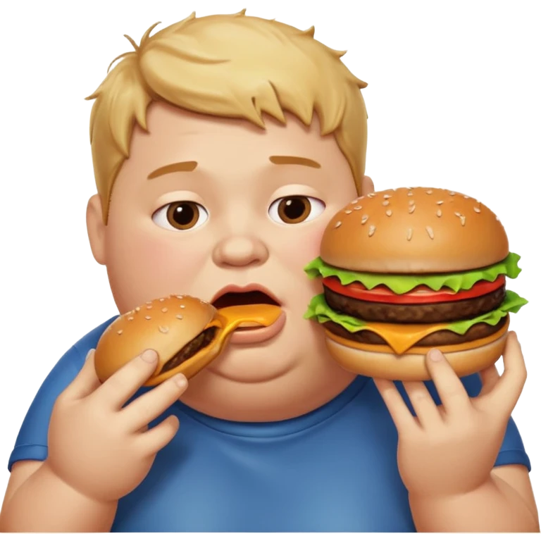 Fat Boy with burger tower emoji