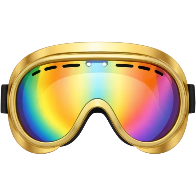 gold simulation rainbow visor goggles emoji
