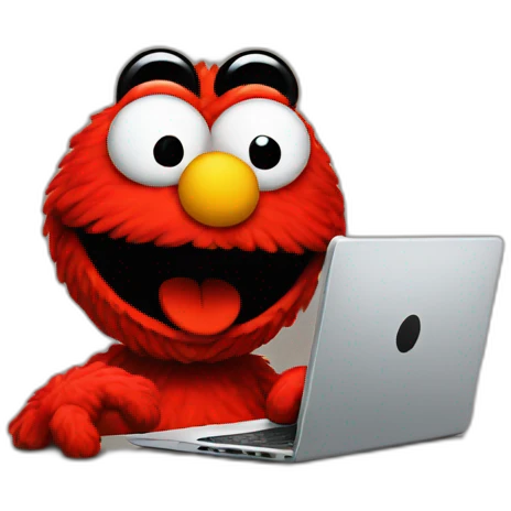 elmo coding on a pc emoji