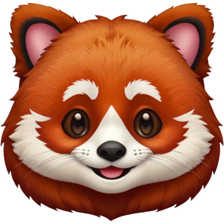 A red panda with no eyes and smiling emoji