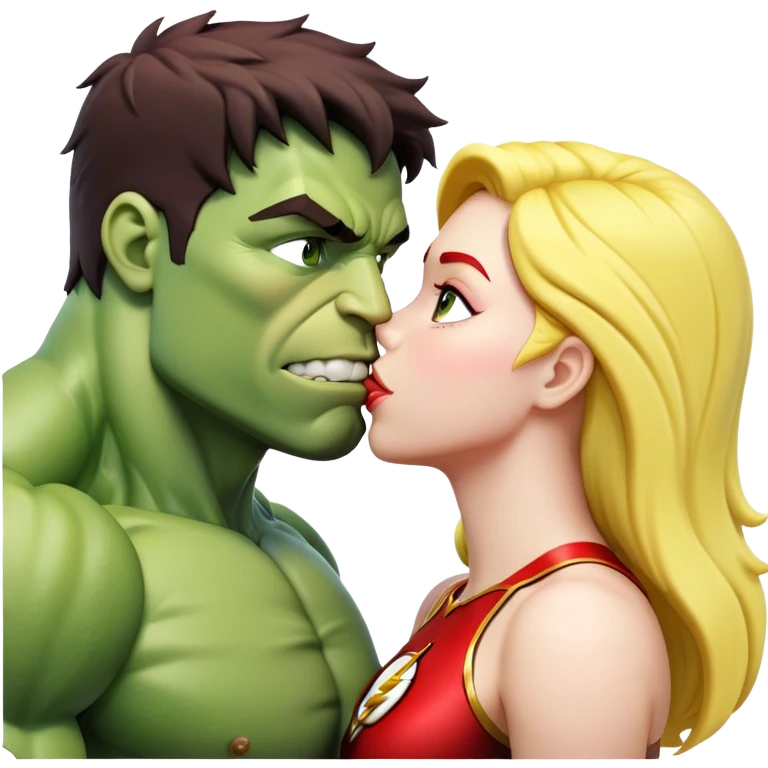 The Flash in Kiss She Flash Girl Romantic Hulk Mix "3d Emoji Old" emoji