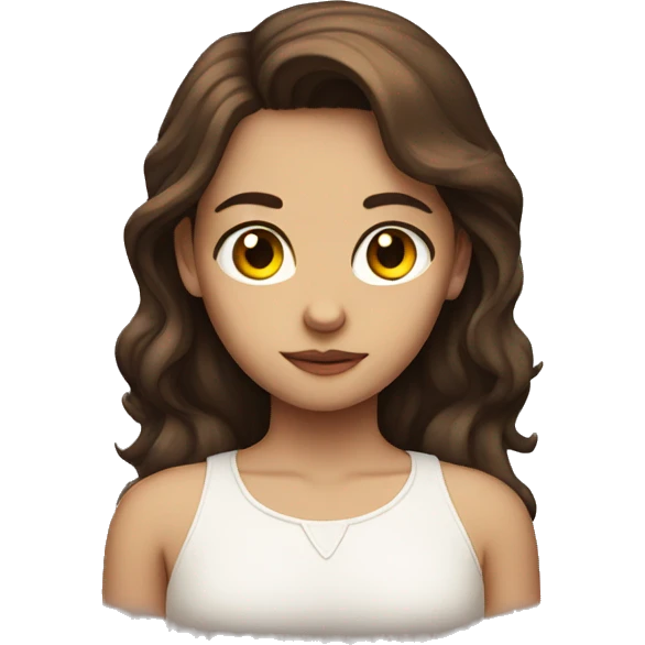 A girl with brown hair, is a half angel half demon emoji