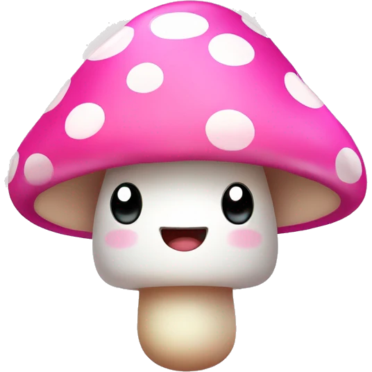 cute pink mushroom with glowing white polka dots emoji