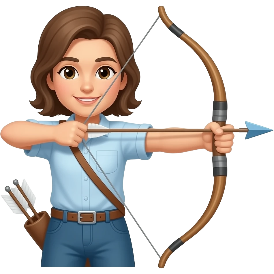 only just  bow and arrow emoji no hands facing right side no person emoji