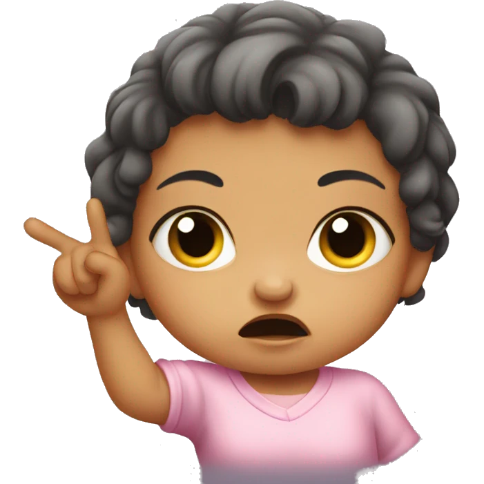 angry baby girl pointing with hand emoji