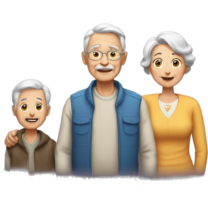 old couple and a son emoji