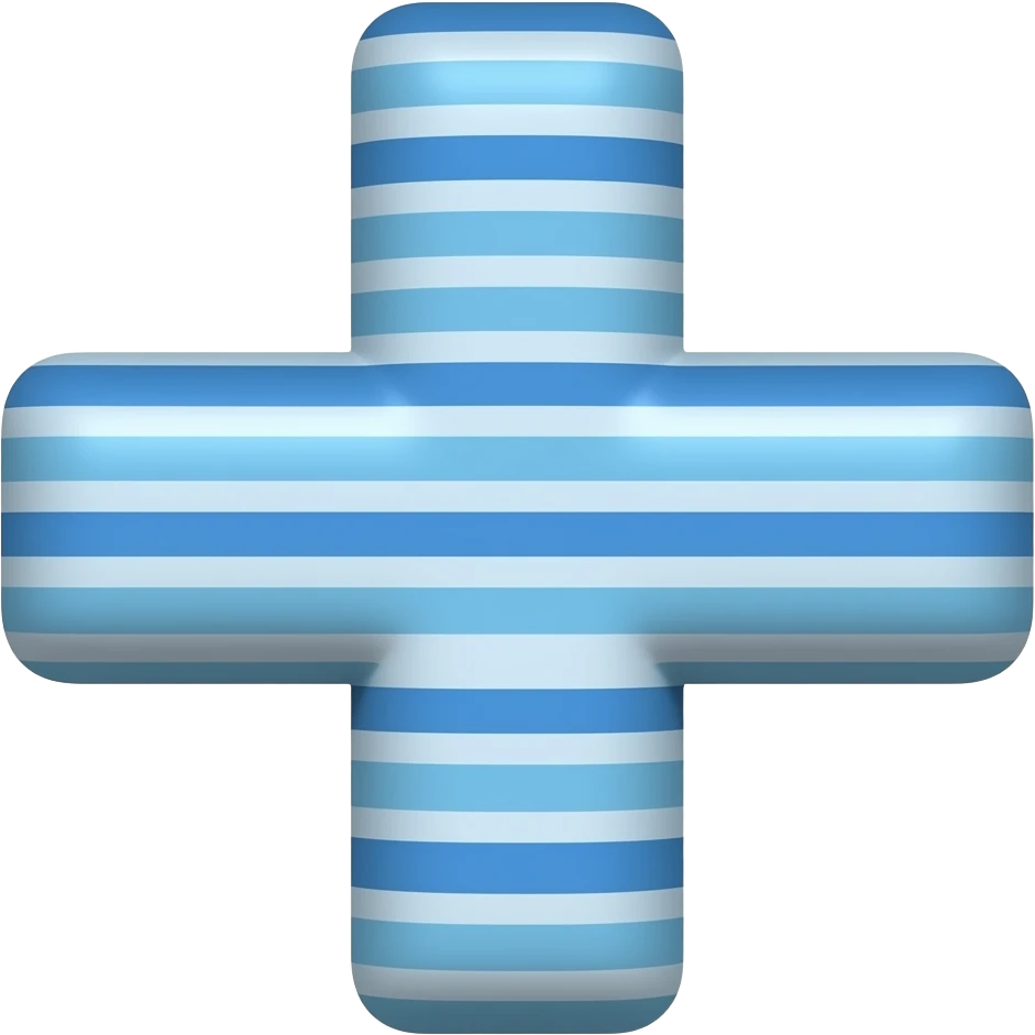 Blue horizontal striped cross emoji
