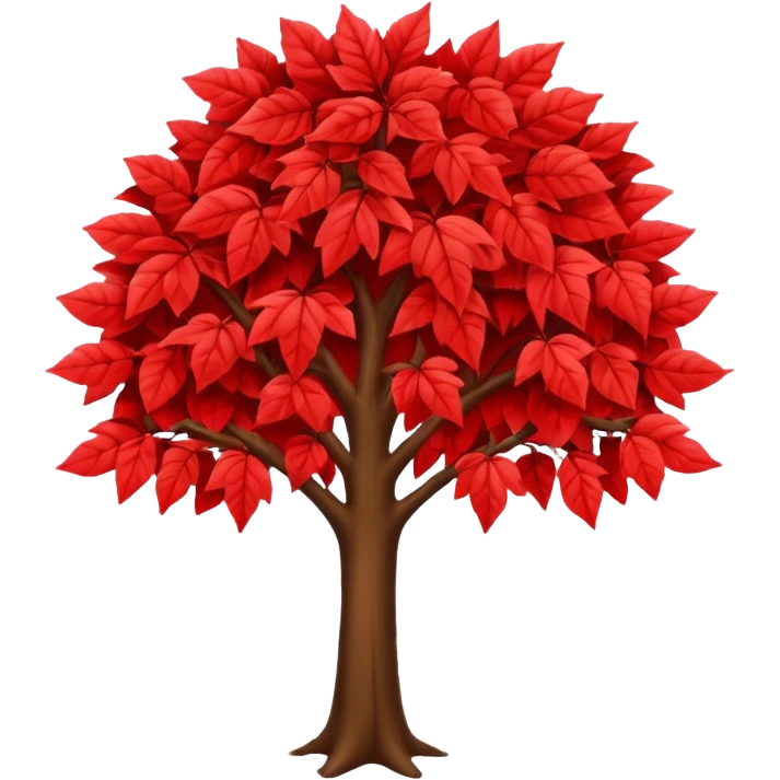 red leaves tree emoji