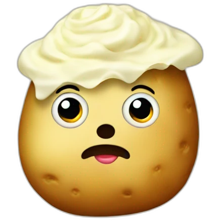 Potato with mashed potato emoji