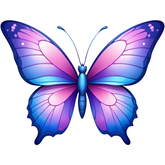 Gradient iridescent Pink indigo violet blue star butterfly emoji