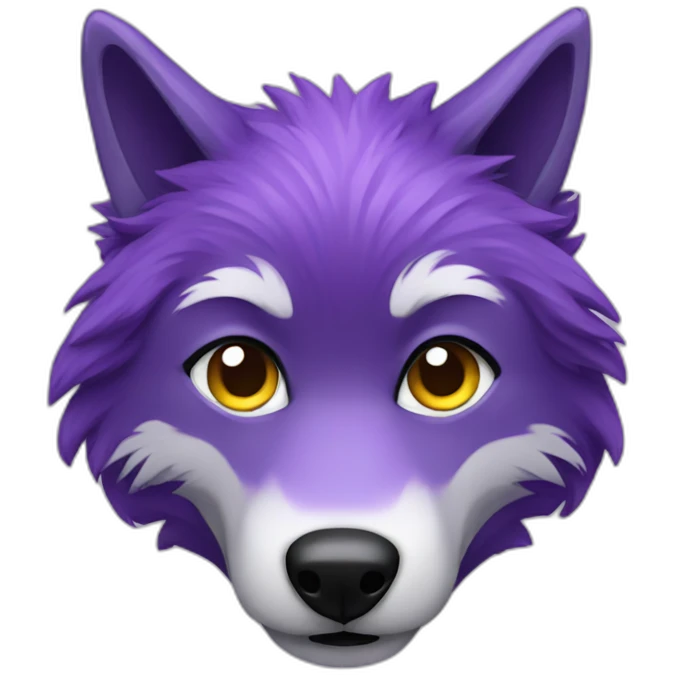 Purple furry wolf emoji