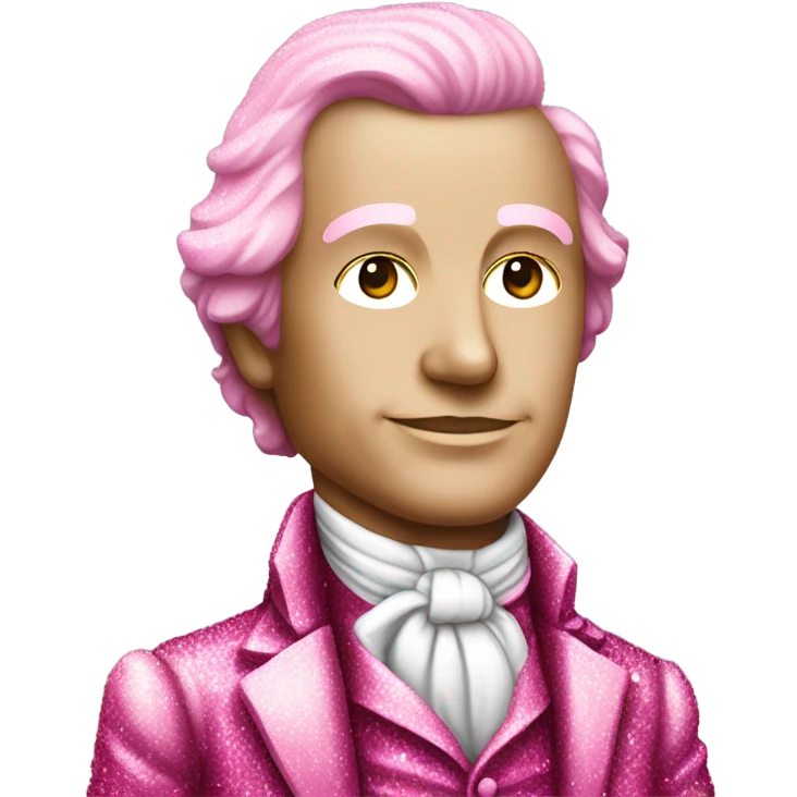 Pink ombre James Monroe statue with glitter emoji