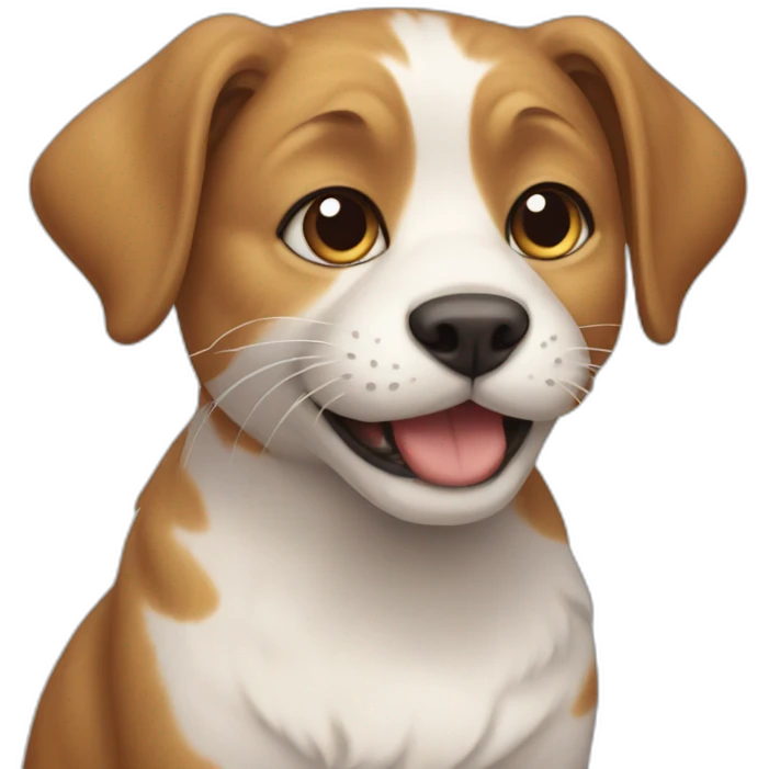 cat with an dog emoji
