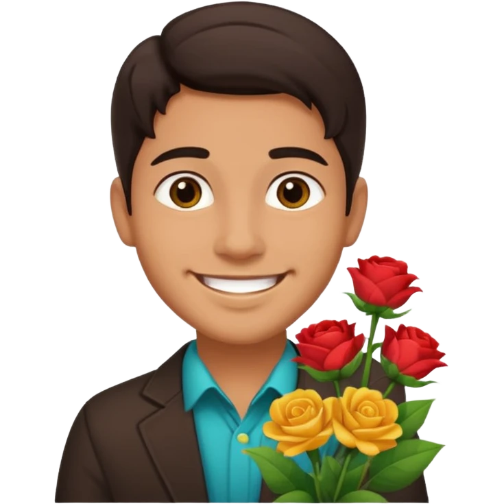 Cute Mexican guy giving you flowers emoji