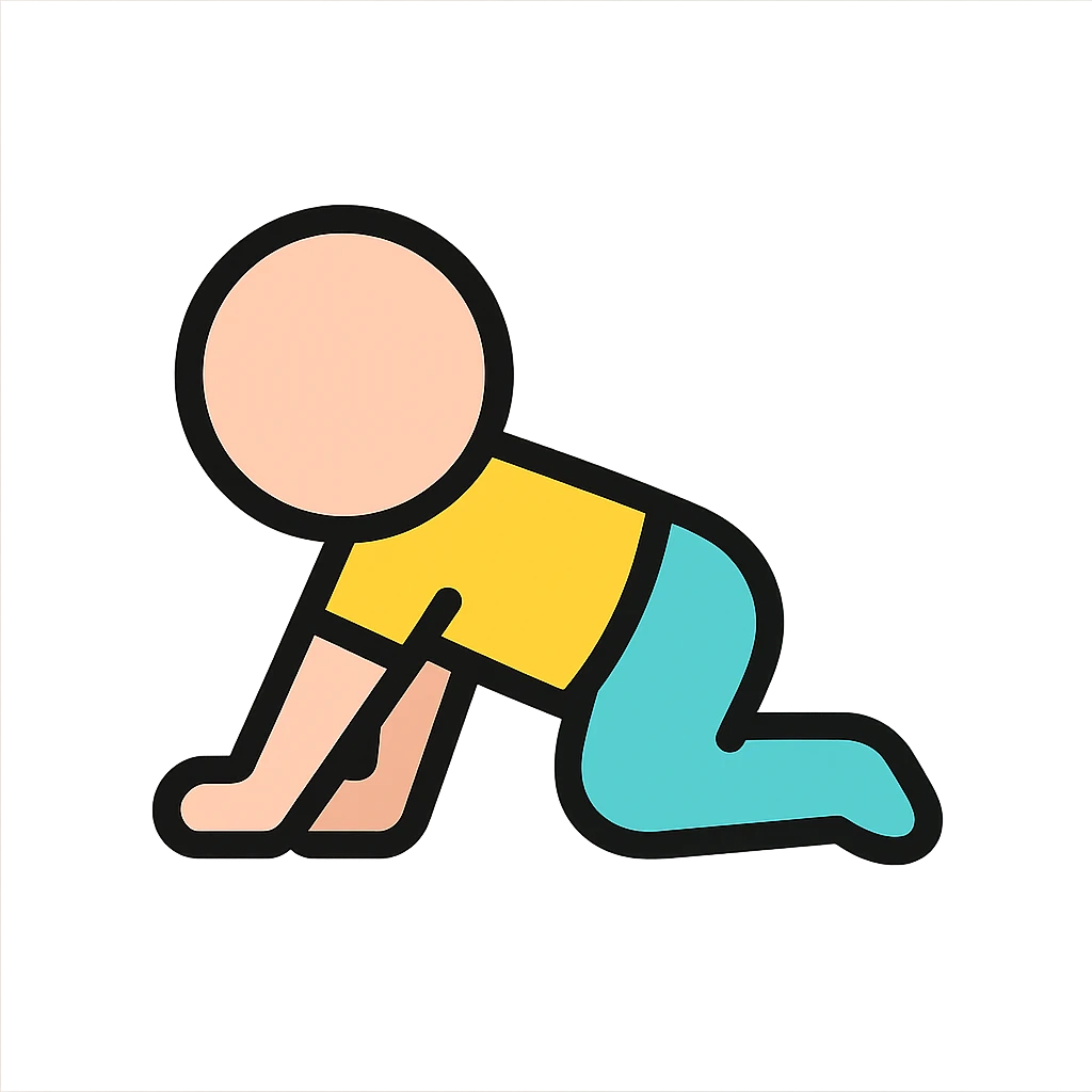 color outline icon of a person crawling emoji