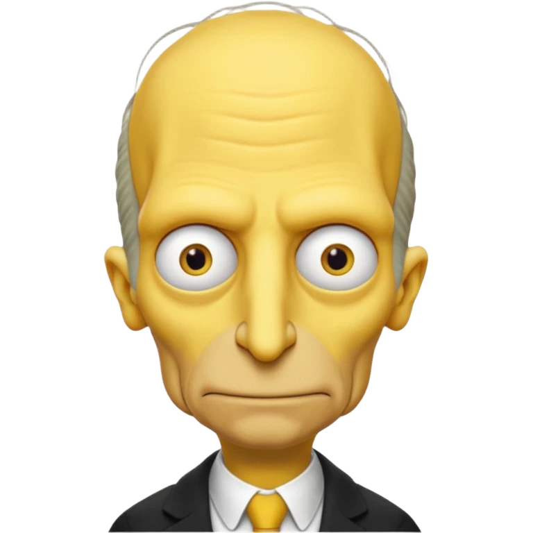 Mr. Burns, simpson, yellow skin tone, very very very long nose. complete yellow emoji
