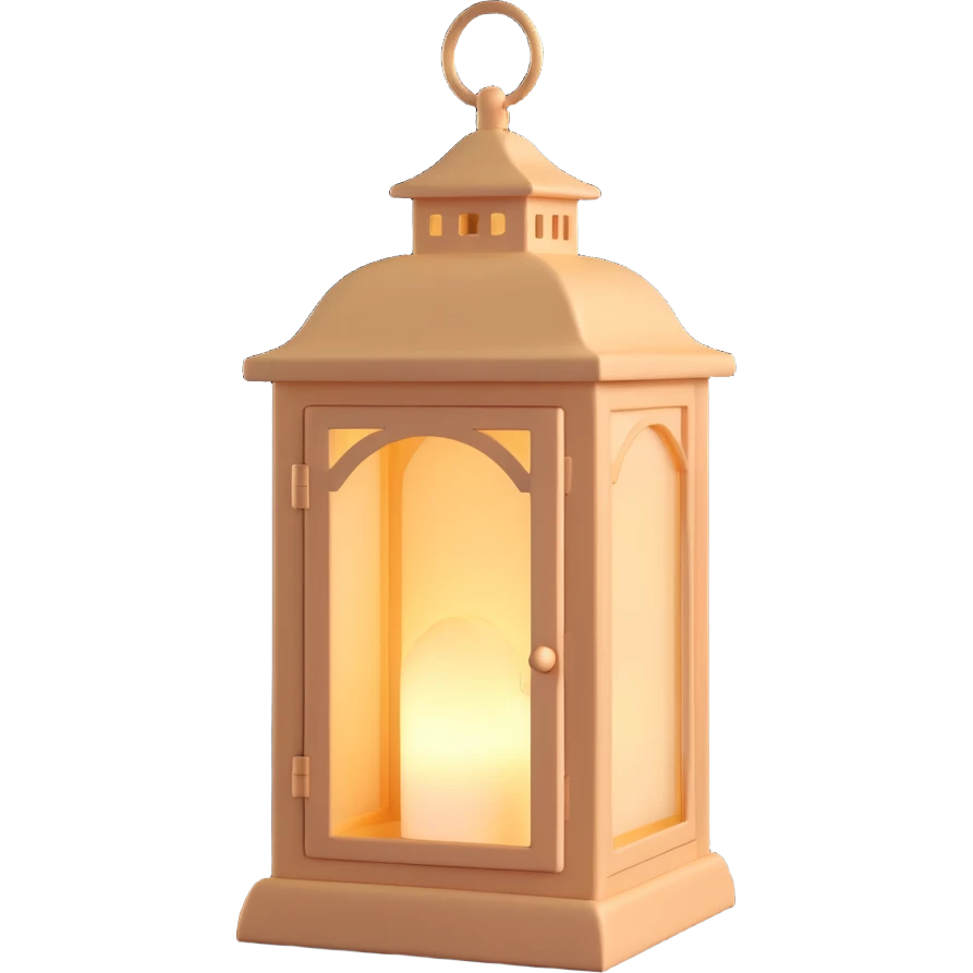 aesthetic lantern, beige, minimal, soft glow, elegant 3D look emoji