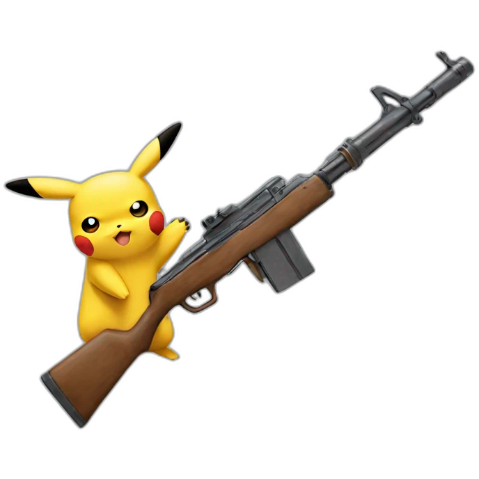 Pikachu avec un gros fusil emoji