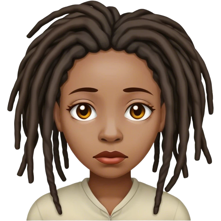 Black woman with locs feeling sick  emoji
