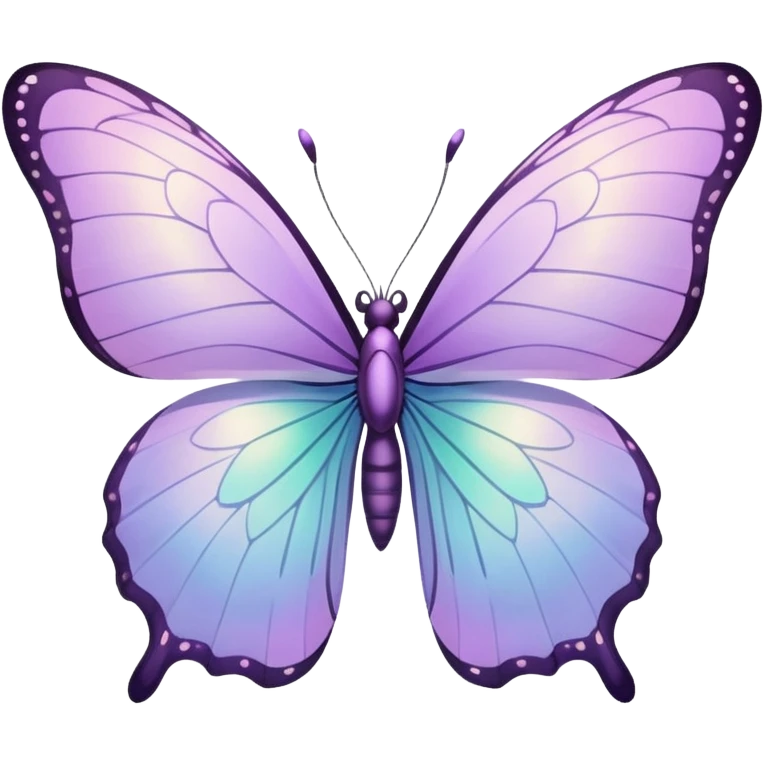 Pastel lilac iridescent butterfly emoji