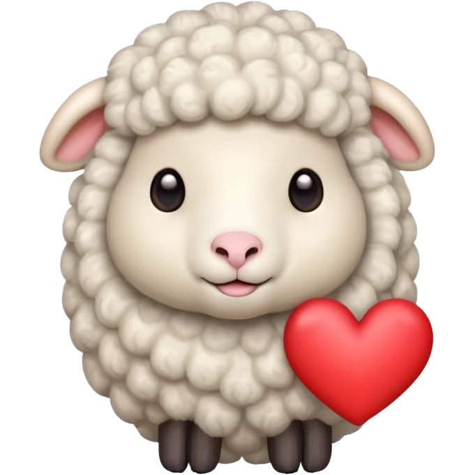a cute sheep with a heart emoji