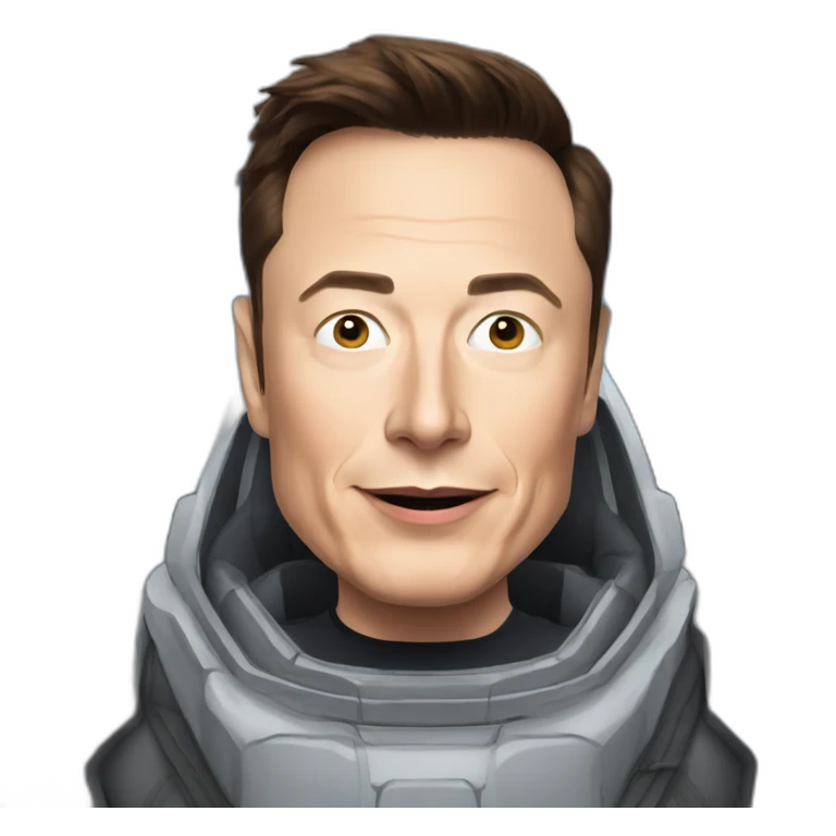 Elon musk in a spaceship emoji