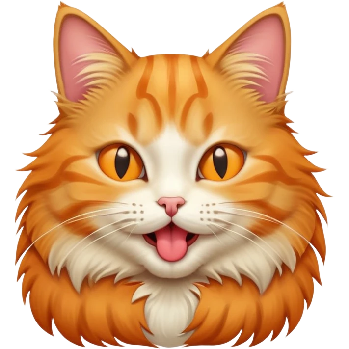 a cat with its tongue sticking out in the style of the iphone unicode smirking cat emoji emoji