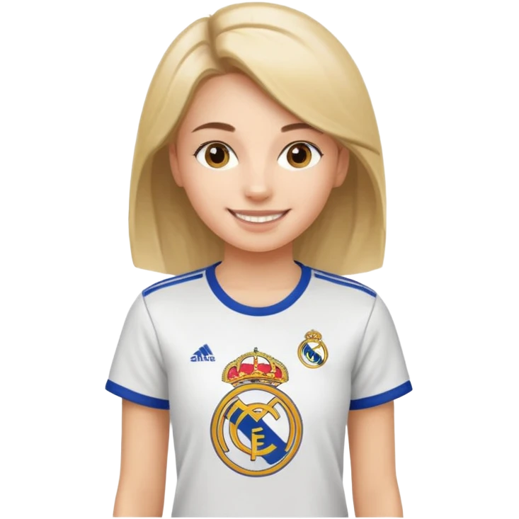 Girl with T-shirt real madrid emoji