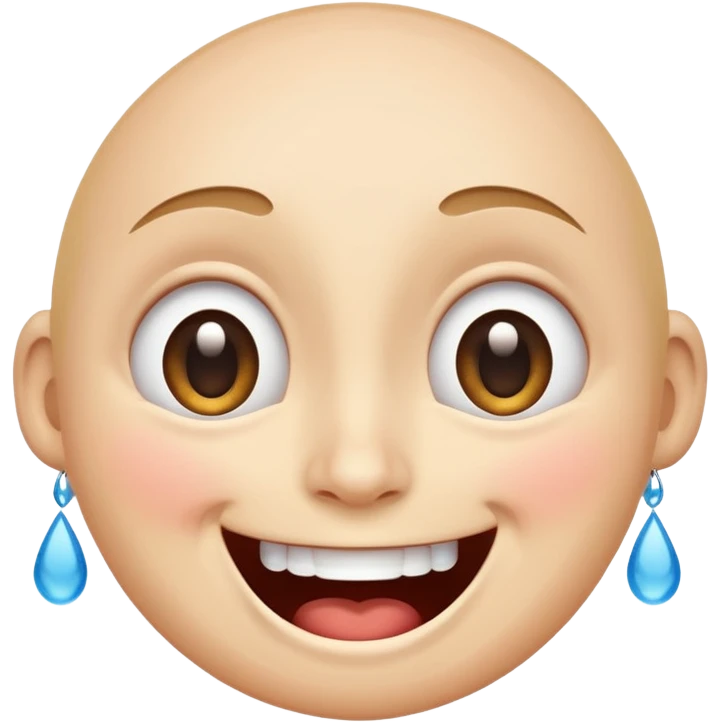 Emoji, laughing face with lots of tears of joy exactly from eyes, wide smile, big eyes emoji