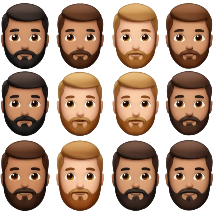 different beard emoji
