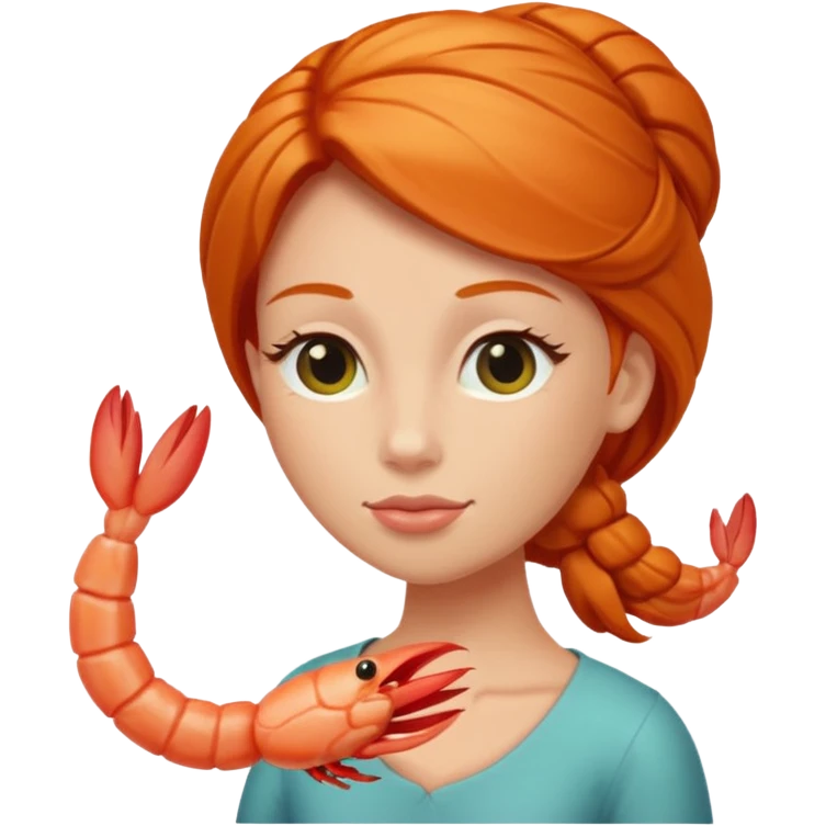 ginger woman with shrimp posture emoji